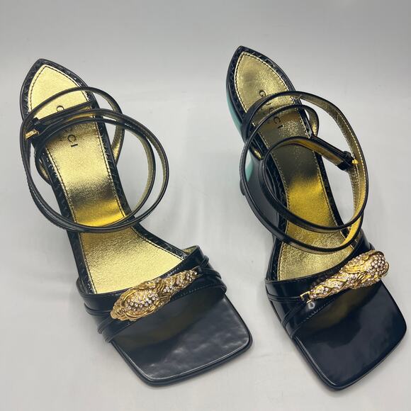 Gucci Tiger Head Accent Leather Sandals Size EU 36.5 US 6.5 - Picture 5 of 15